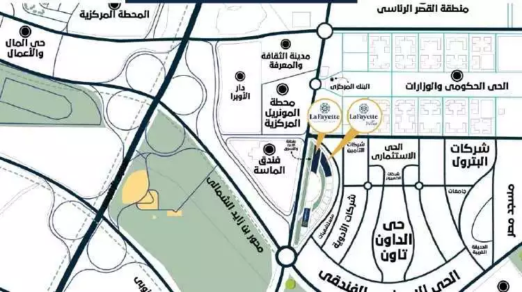 خريطة مول لافاييت العاصمة الإدارية