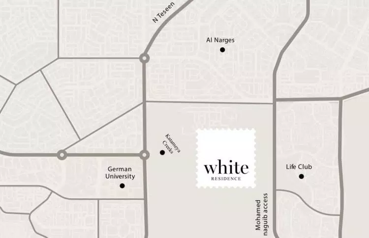 Map of Compound White Residence New Cairo